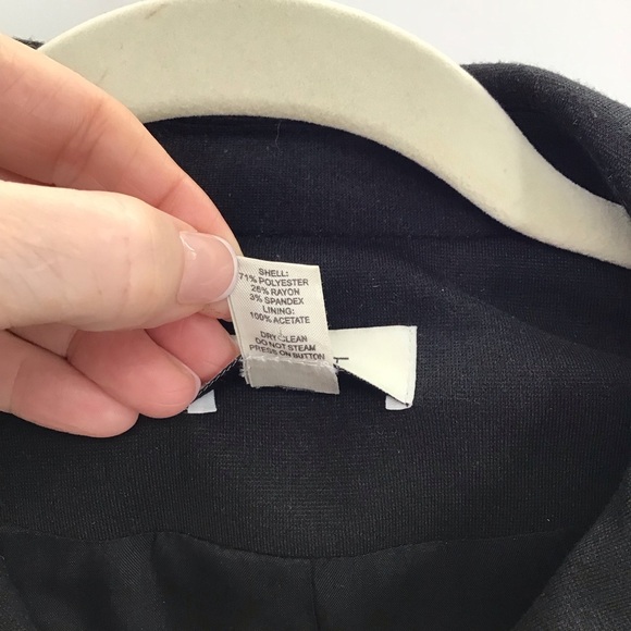 Ann Taylor Loft Pea Coat Jacket Tailored Black Career Business Casual Size 4 - Picture 9 of 9
